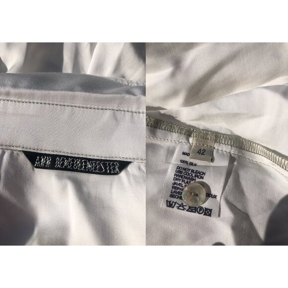 Ann Demeulemeester large white blouse boyfriend oversize silk button dow… - Picture 6 of 16